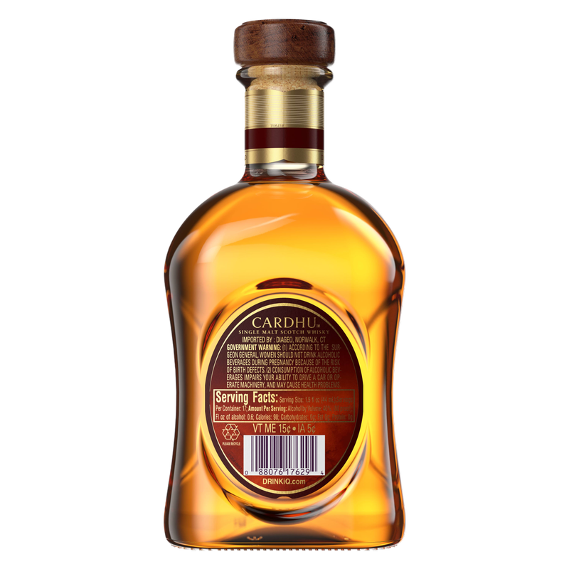 Cardhu 12 Year Old Single Malt Scotch Whisky, 750 mL