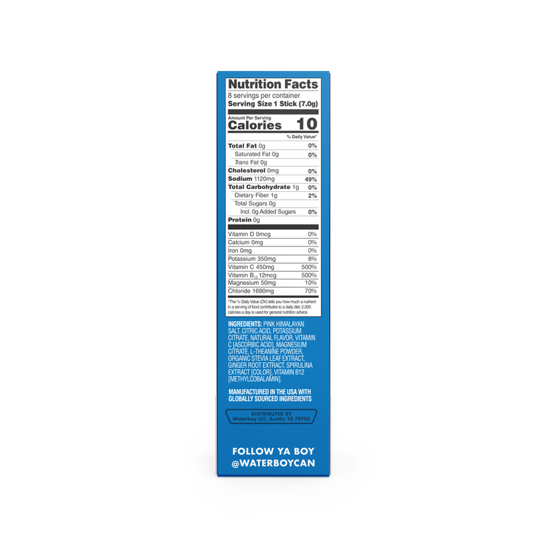 Waterboy Weekend Recovery, Blue Raspberry, 8ct