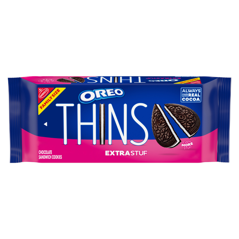 Oreo Thins Extra Stuf Chocolate Sandwich Cookies Family Size, 12.33oz