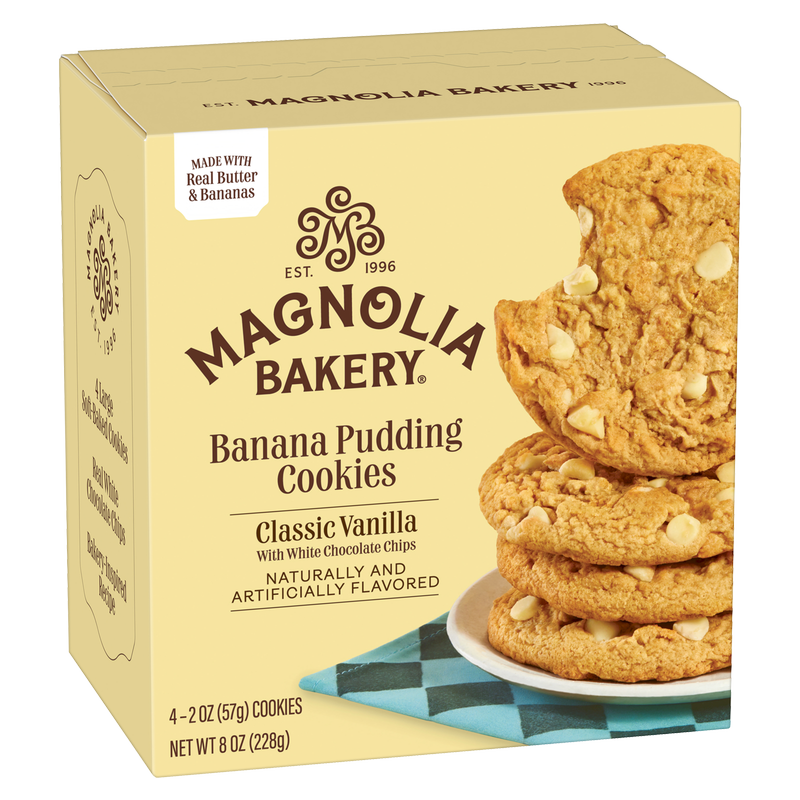 Magnolia Bakery Banana Pudding Cookies - Classic Vanilla With White Chocolate Chips, 4ct 8oz Carton