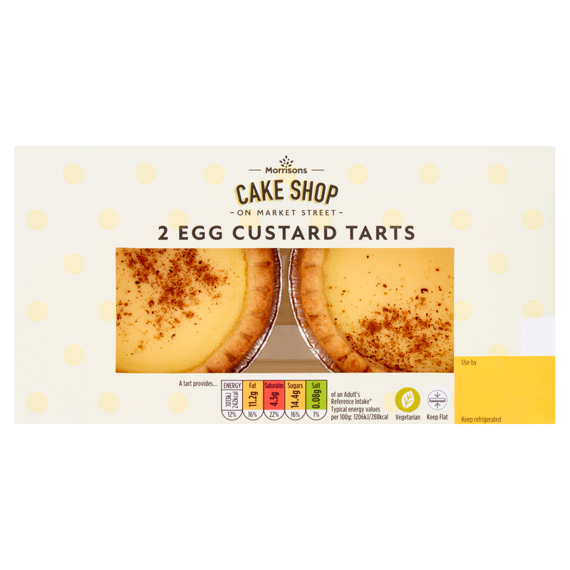 Morrisons Egg Custard Tart, 2pcs