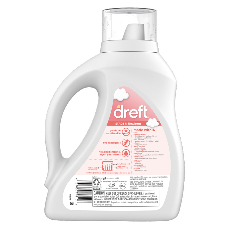Dreft Stage 1: Newborn Baby Liquid Laundry Detergent 65oz