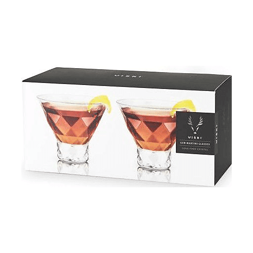 True Viski Jeweled Martini Glasses 2 ct