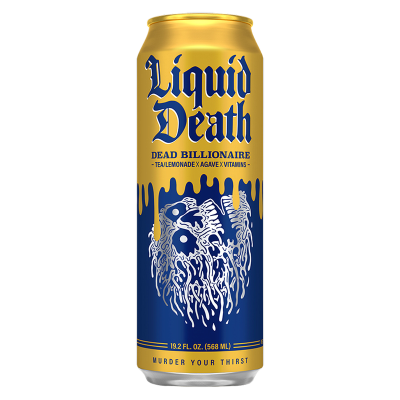 Liquid Death Dead Billionaire Iced Black Tea 8pk 19.2oz King Size Cans