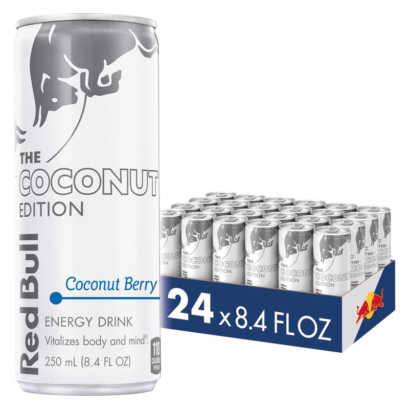 Red Bull Energy Drink Coconut Edition Coconut Berry 24 pack 8.4oz Can Bundle