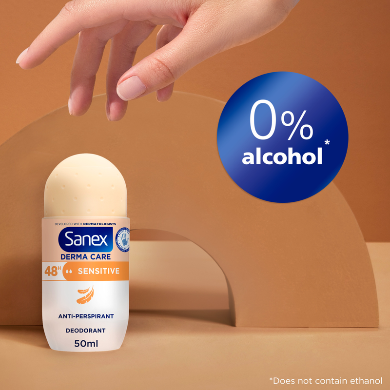 Sanex Derma Care Sensitive 48hr Roll-On Deodorant, 50ml