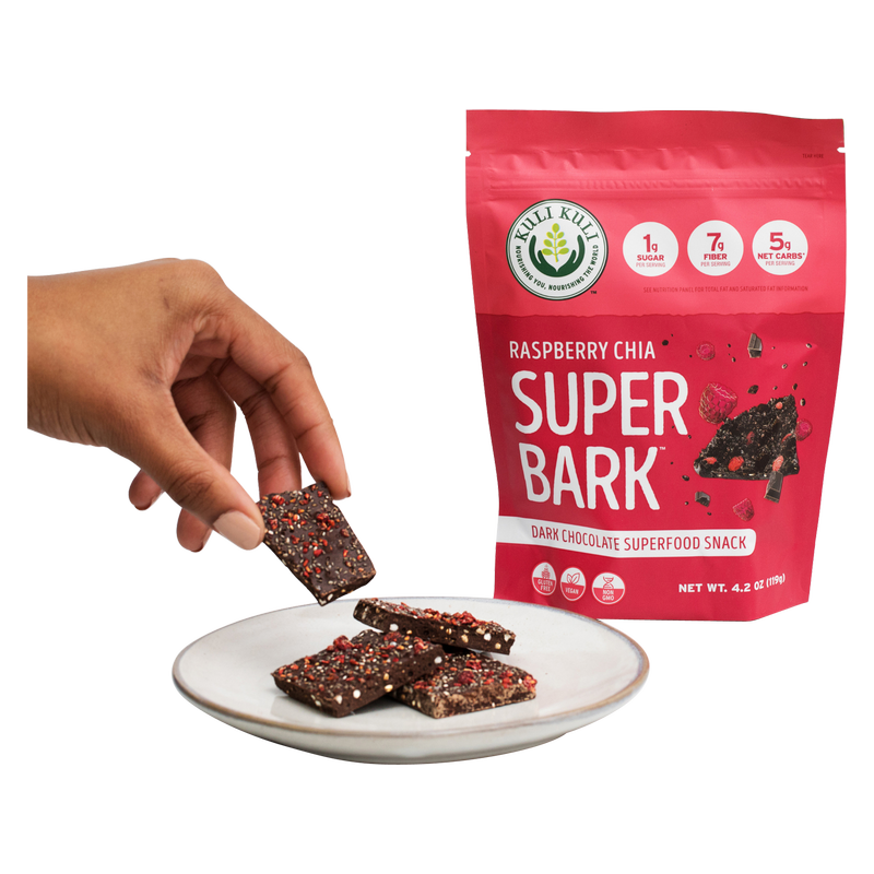 Kuli Kuli Keto Raspberry Chia Dark Chocolate SuperBark 4.2oz