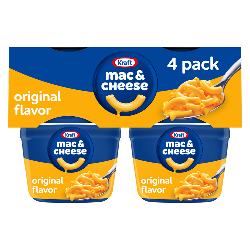 Kraft Original Mac and Cheese Cups Easy Microwavable Dinner, 4ct. 