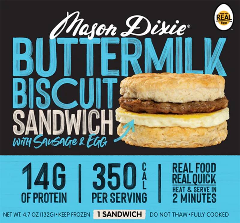 Mason Dixie Buttermilk Melt Biscuit Sandwich with Sausage, Egg, & Cheese 1CT