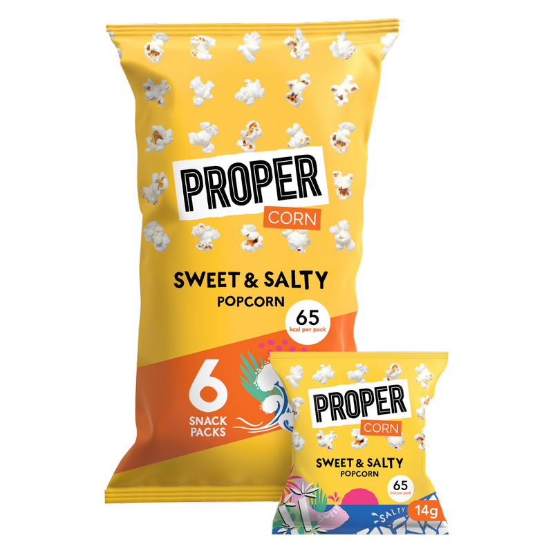 Propercorn Sweet & Salty Popcorn, 6 x 14g