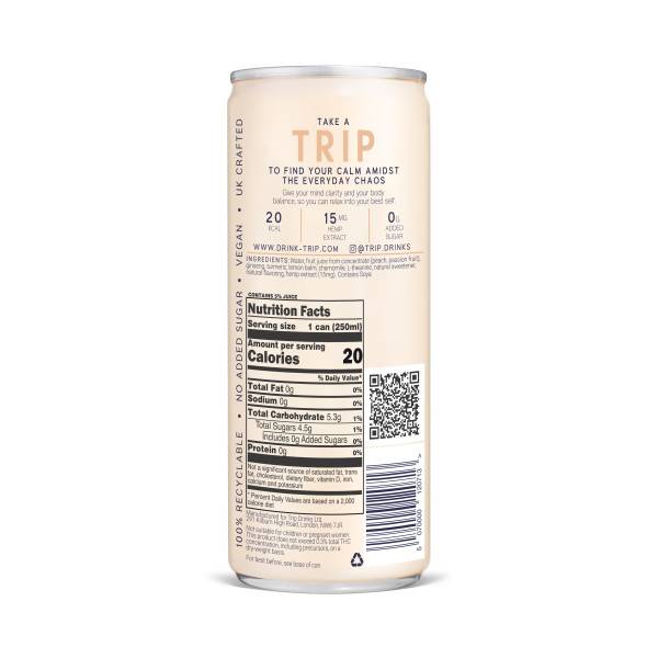 TRIP CBD Infused Drink With Adaptogens - Elderflower Mint Can 24