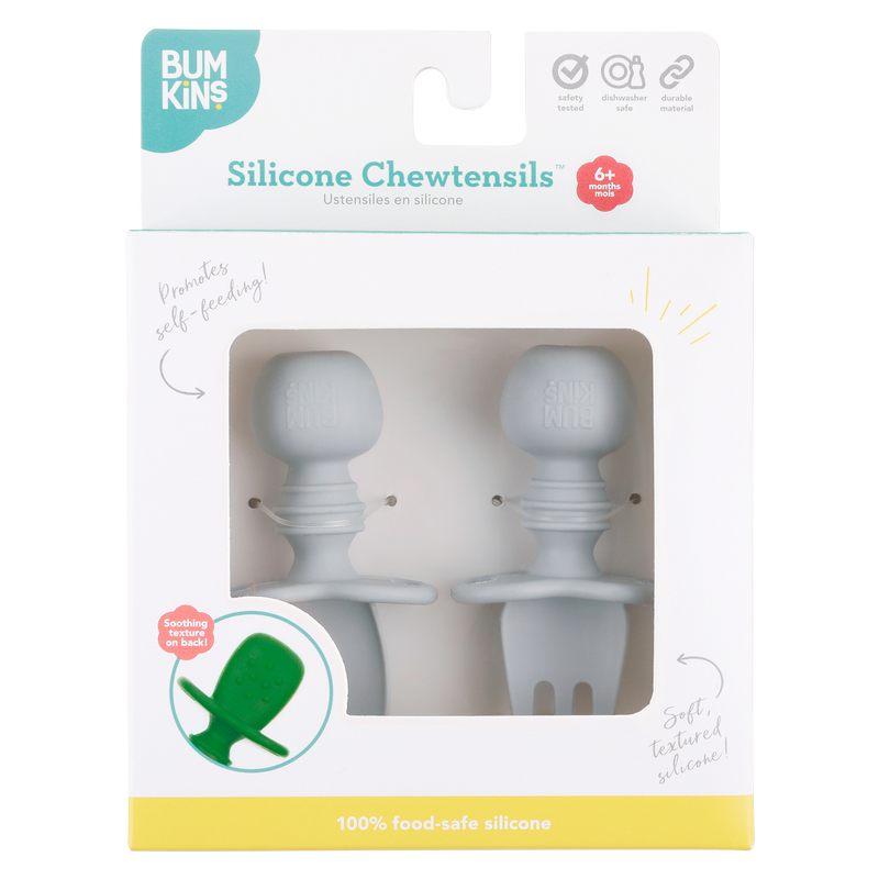 Bumkins Gray Silicone Chewtensils 1ct