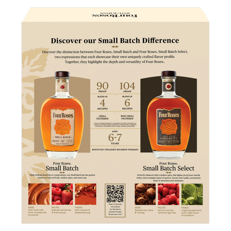 Four Roses Small Batch Bourbon Gift Set, 750 ml Bottle with Neat Taster & Four Roses Small Batch Select 50 ml