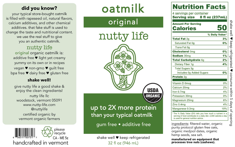 Nutty Life Organic Original Oatmilk 32oz