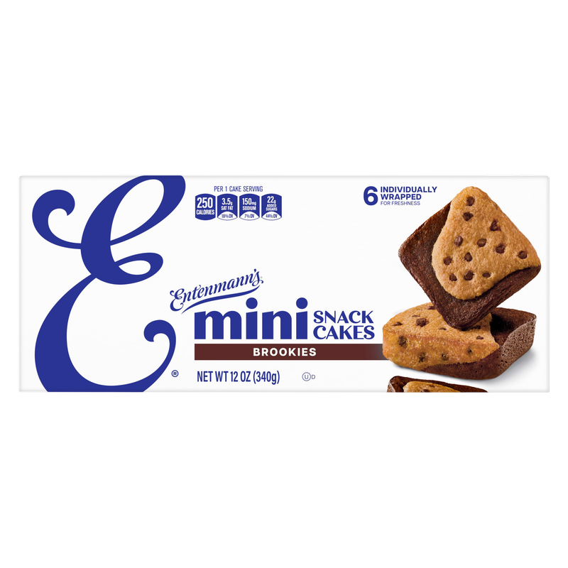 Entenmann's Brownie Chocolate Chip Mini Snack Cakes, 6 packs, 12 oz