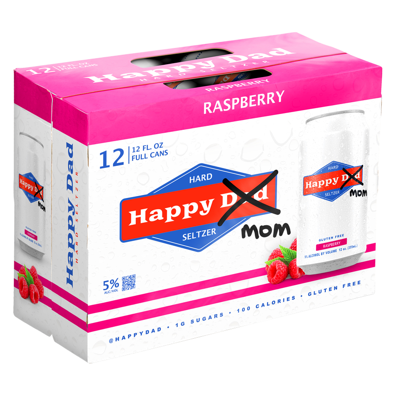 Happy Dad "MOM" Hard Seltzer Raspberry 12pk 12oz Can 5% ABV