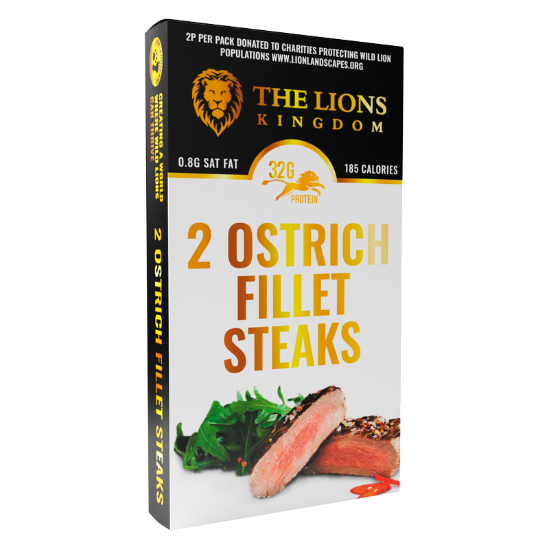 The Lions Kingdom 2 Ostrich Fillet Steaks, 250g
