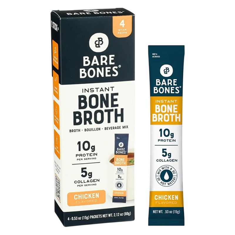 Bare Bones Broth Instant Powdered Chicken Broth 4ct 