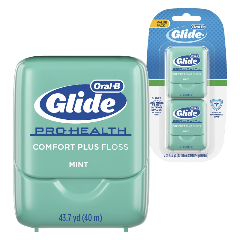 Glide Pro-Health Comfort Plus Dental Floss, Value 2 Pack (40m Each)