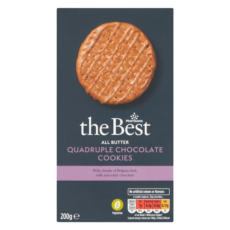 Morrisons The Best Quadruple Chocolate Cookies, 200g