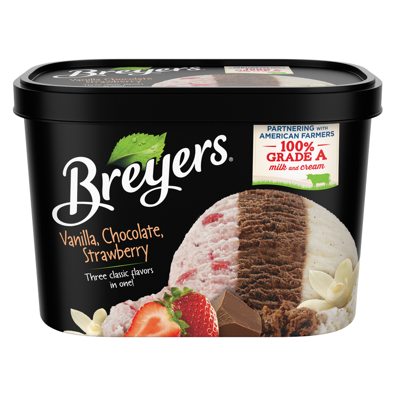 Breyers Vanilla, Chocolate, Strawberry Ice Cream 48oz