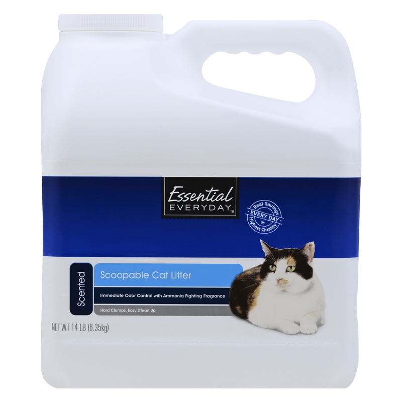 Essential Everyday Scoopable Cat Litter, Scented 14lb