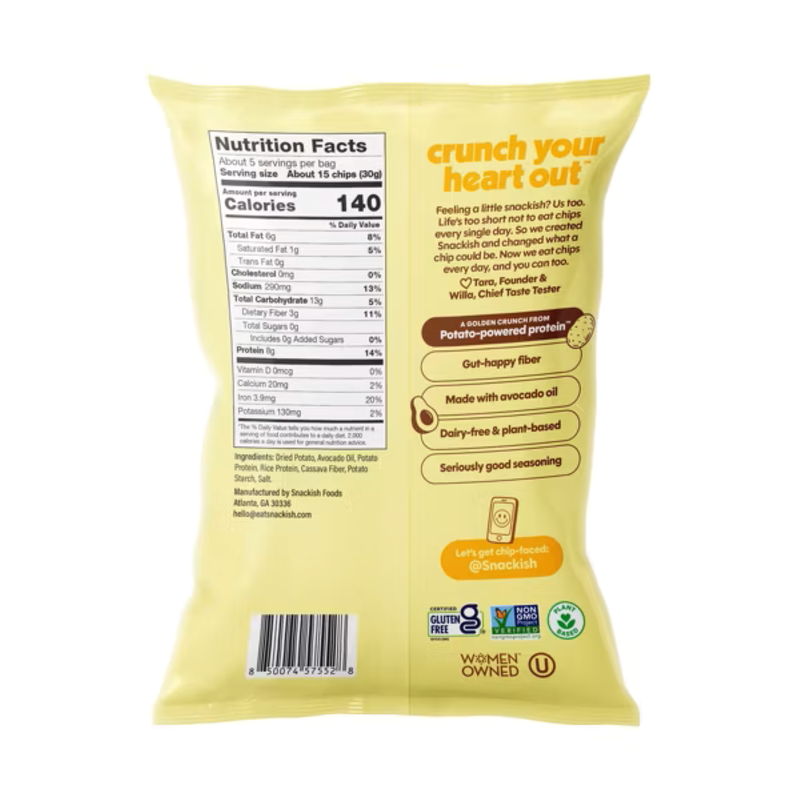 Snackish Salt Kissed Potato Crisps, 5 OZ