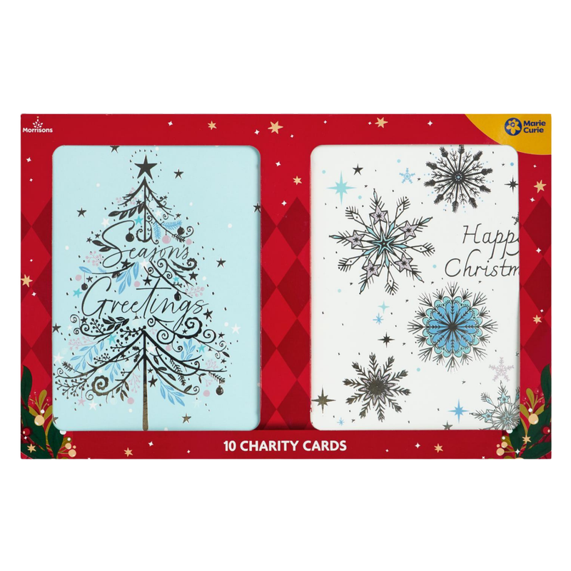Morrisons Duo Tree And Snowflake Cards, 10pcs