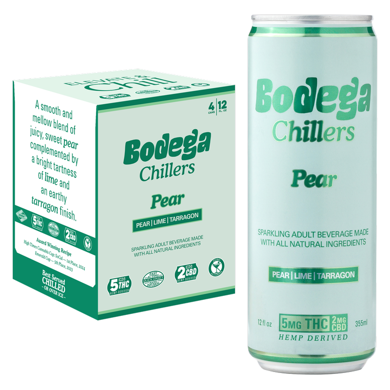 Bodega 5mg THC Pear Chiller 4pk 12oz Can