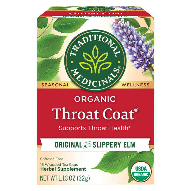 Traditional Medicinals Organic Throat Coat Herb Tea 16ct