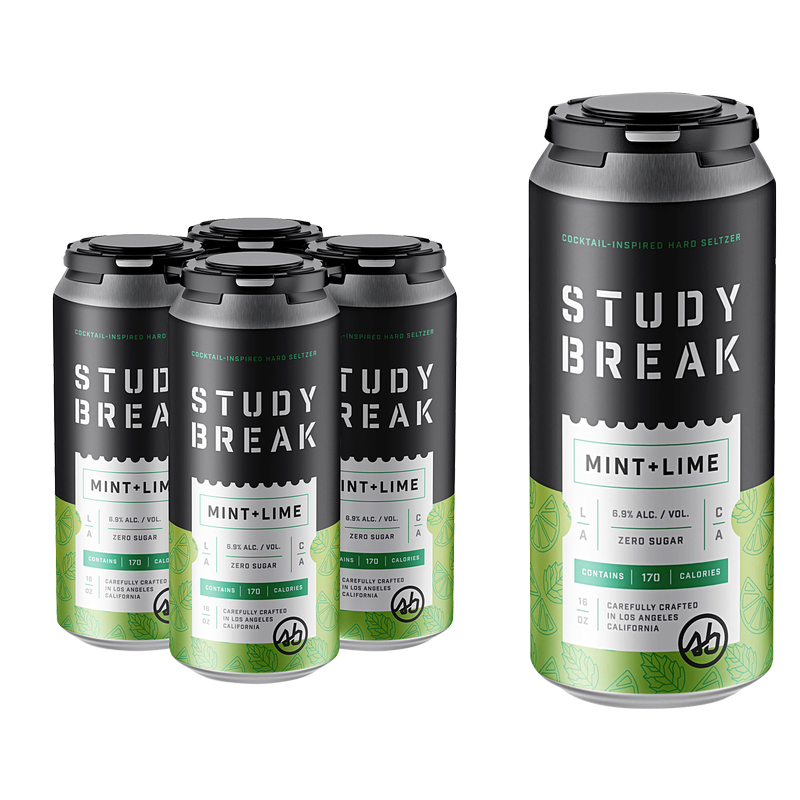 Study Break Mint + Lime Hard Seltzer 4pk 16oz Cans
