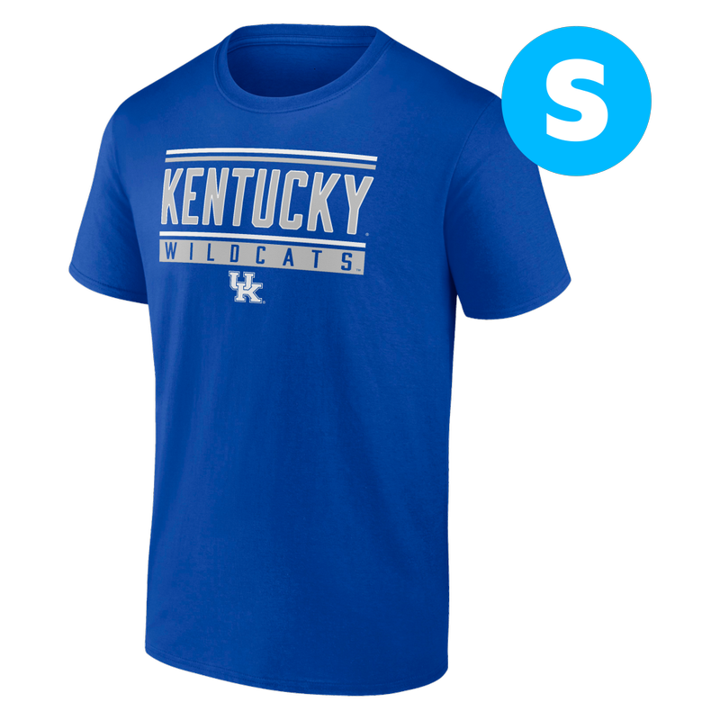 University of Kentucky Fundamentals Cotton Stripe and Block Short Sleeve Tee-Size Small