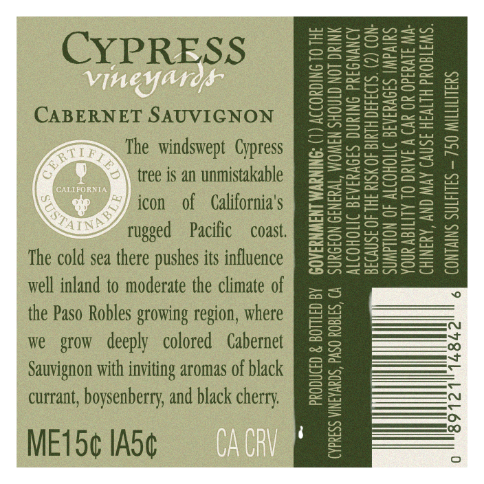 Cypress Cabernet Sauvignon 750 ml
