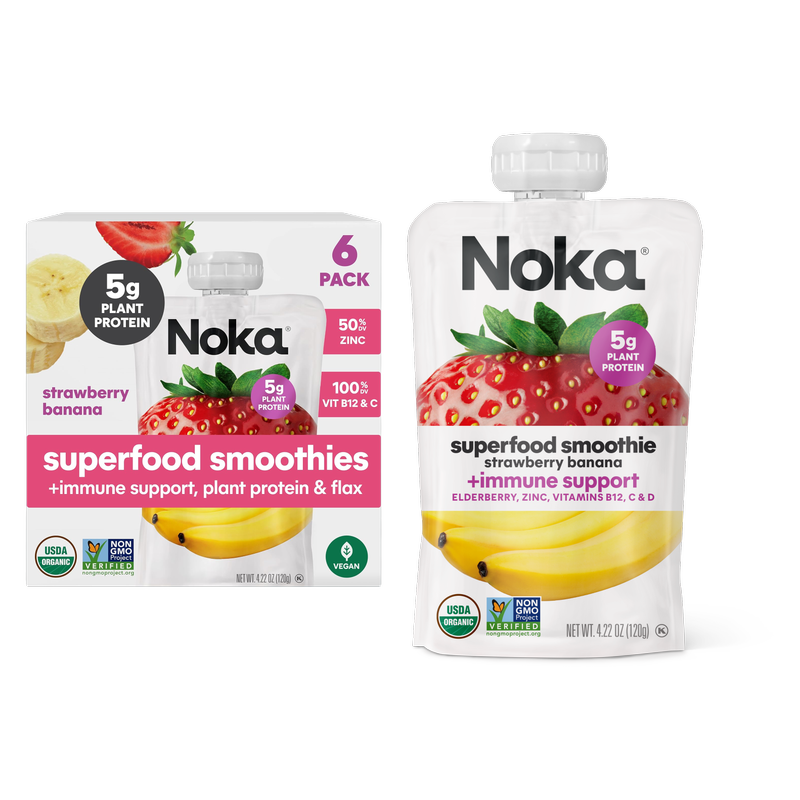Noka Strawberry Banana Superfood Smoothie 6pk 4.22oz