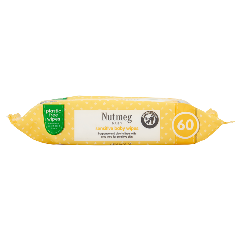 Nutmeg Sensitive Baby Wipes, 60pcs