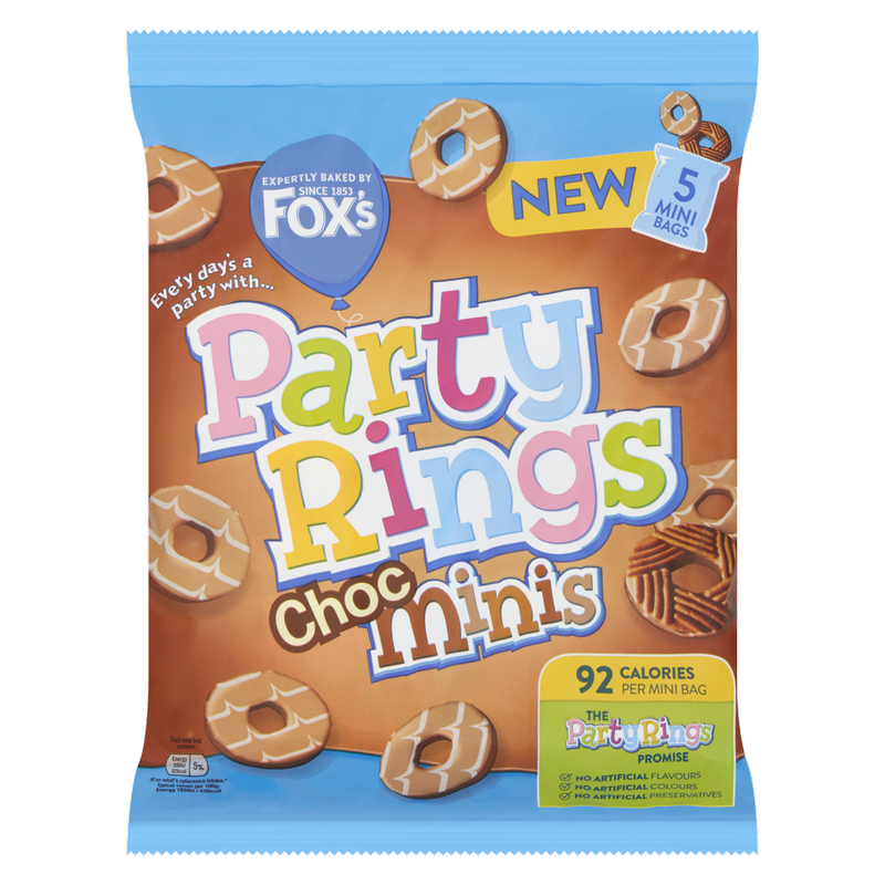 Fox's Party Rings Choc Minis, 5 x 21g