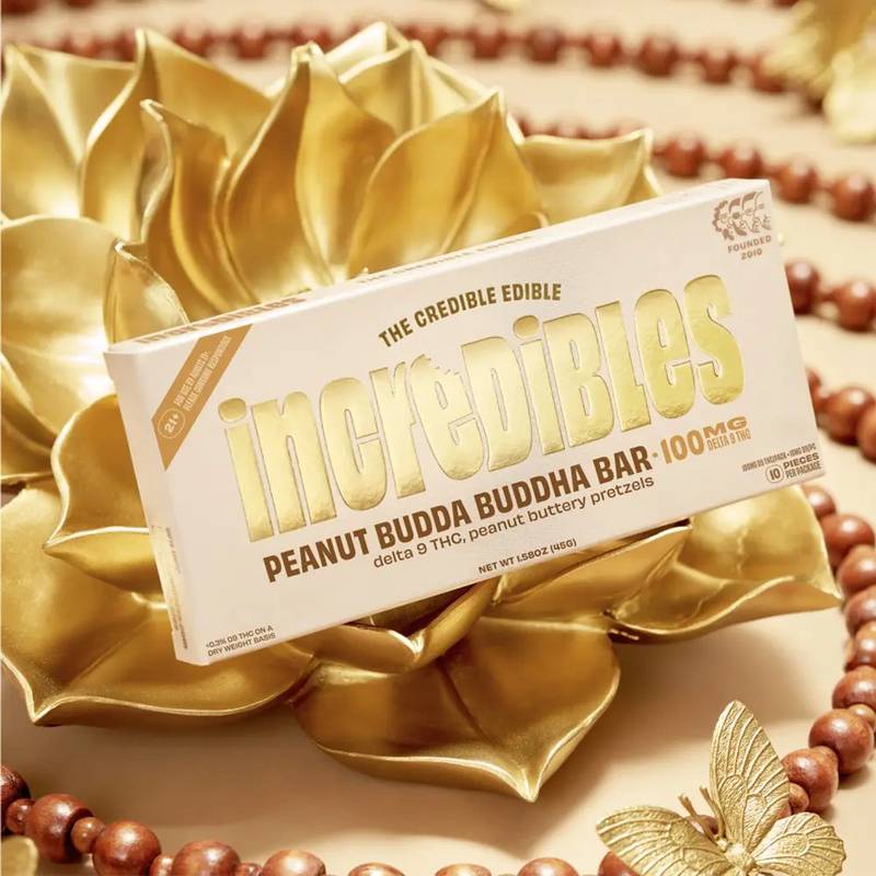 incredibles Peanut Budda Buddha Chocolate Bar, 10mg D9 THC, 10pc