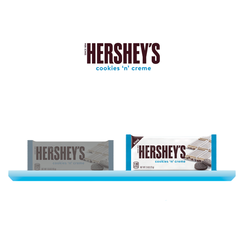 Barra Hershey's Cookies 'n' Creme Tamaño King 2.6 oz