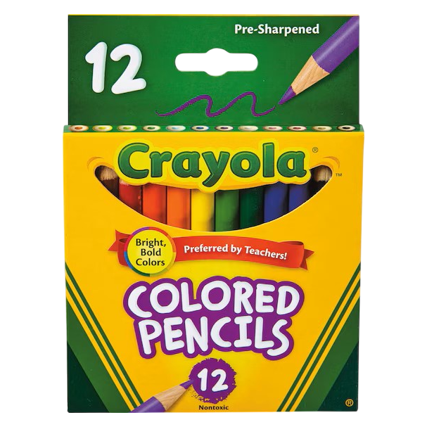Crayola Pencils Short-Length Colored Pencil Set, 12CT