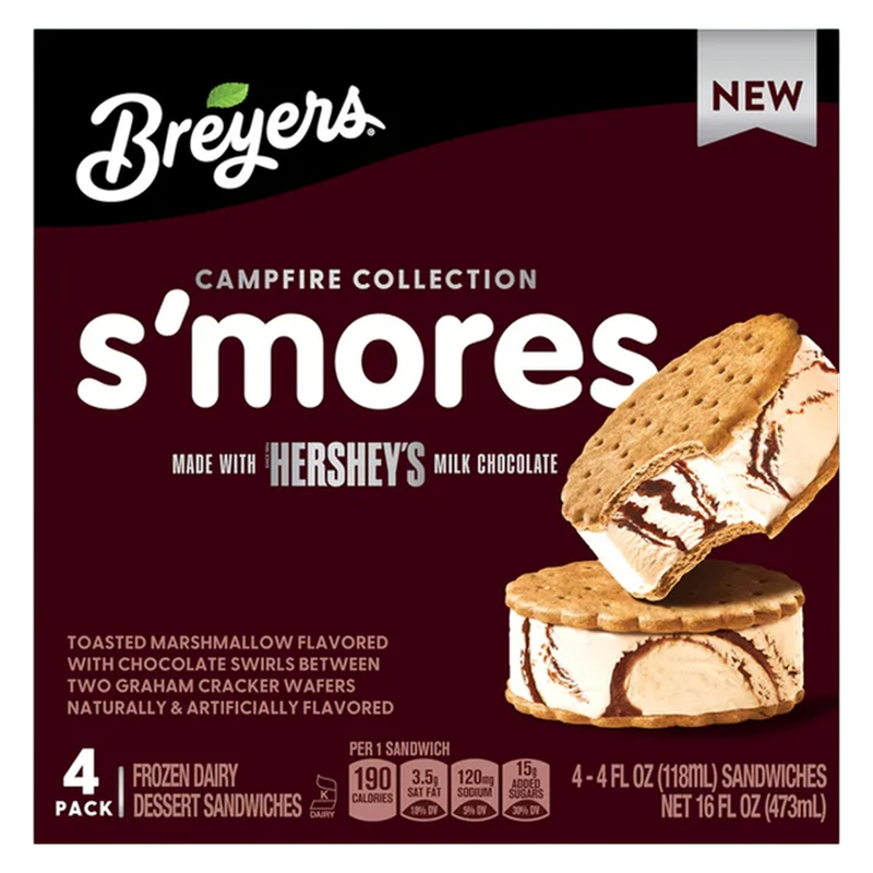 Breyers Hershey's S'mores Ice Cream Sandwiches 4ct
