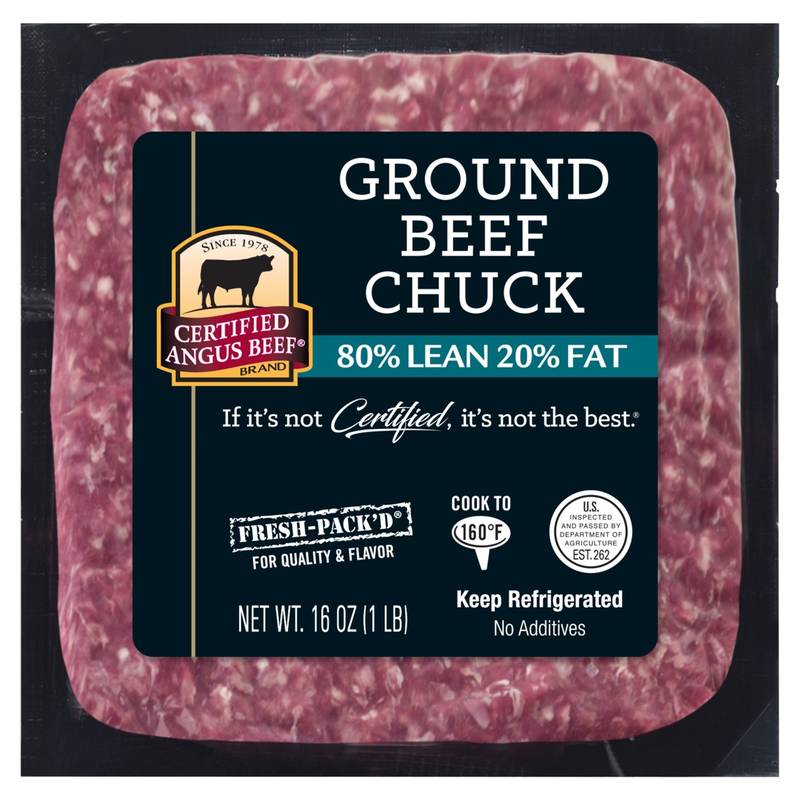 Certified Angus Beef 80% Lean 20% Fat Ground Chuck - 16oz