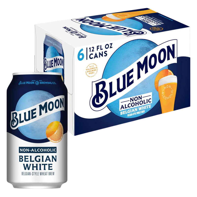 Blue Moon Non-Alcoholic Belgian White 6pk 12oz Can 0.45% ABV