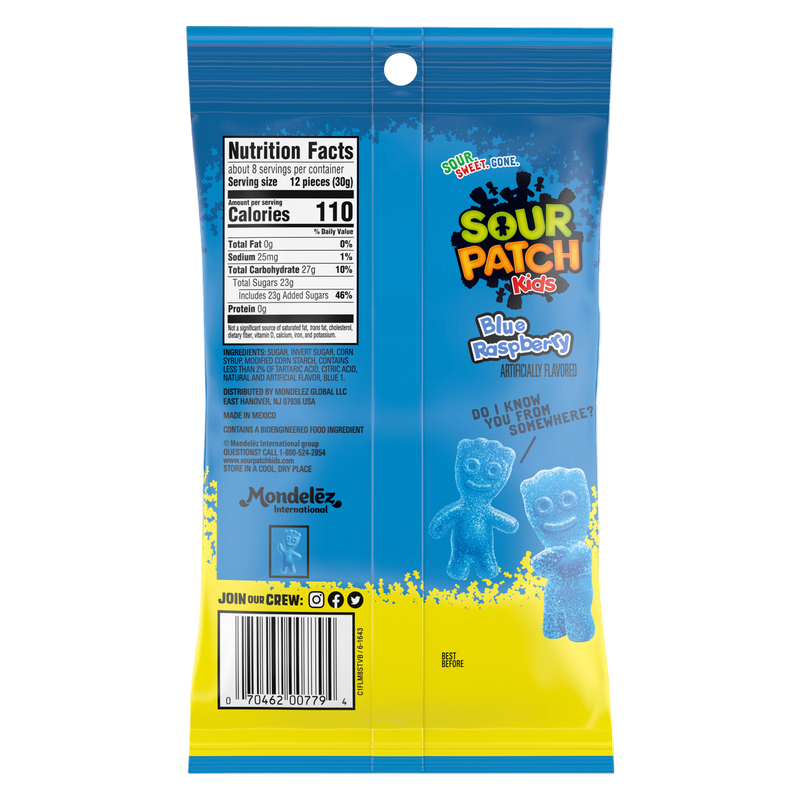 Sour Patch Kids Blue Raspberry Soft & Chewy Candy, 8oz