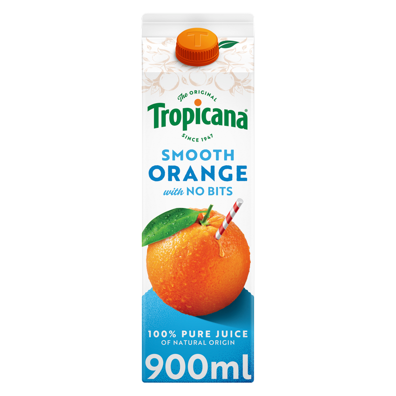 Tropicana Orange Juice Smooth, 900ml
