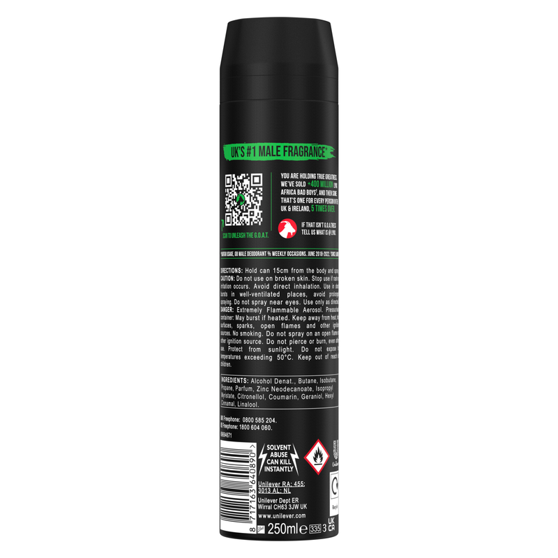 Lynx Africa Spray Deodorant, 250ml