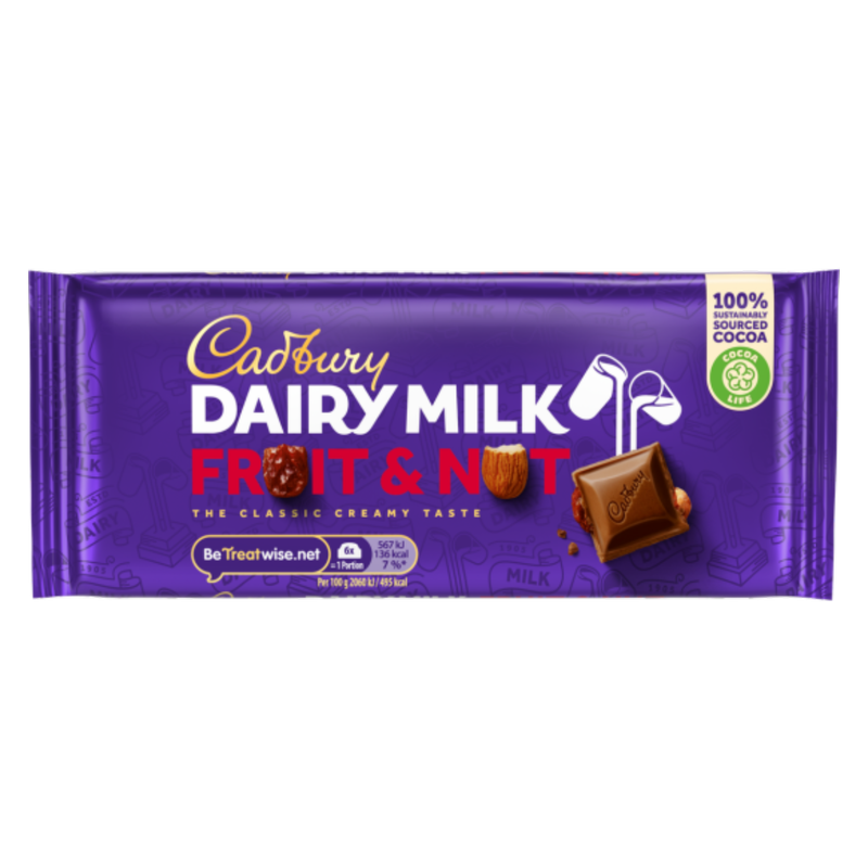 Cadbury Dairy Milk Fruit & Nut, 110g
