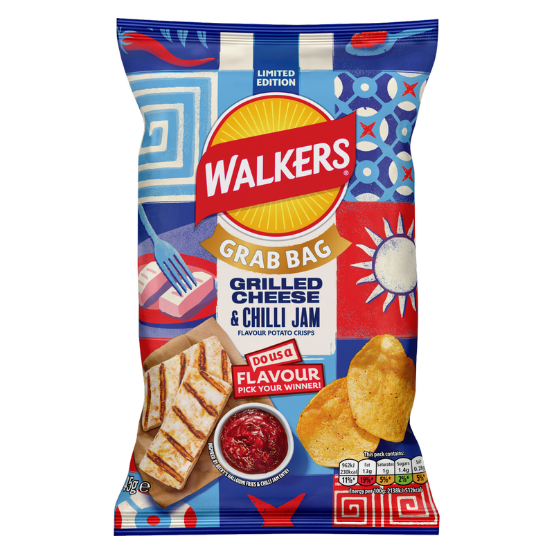 Walkers Grilled Cheese & Chilli Jam Crisps, 45g