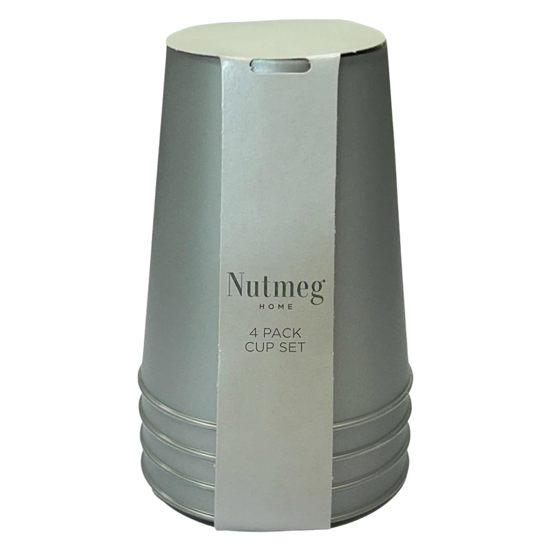 Nutmeg Silver Reusable Cups 250ml, 4pcs