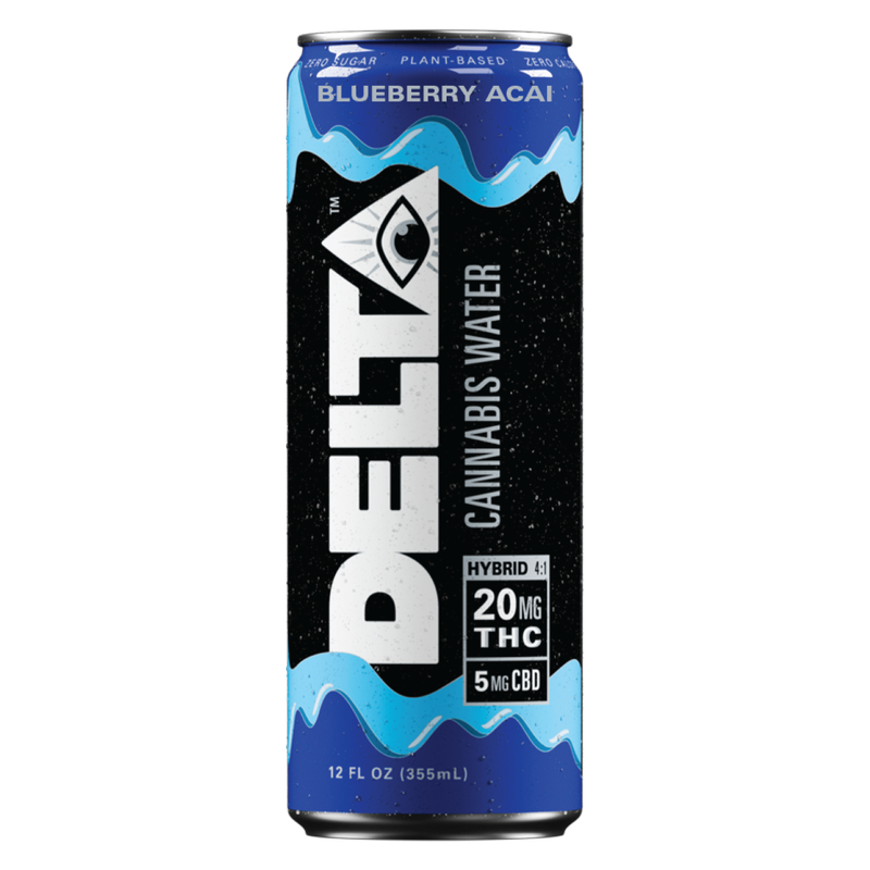 Delta 20mg THC Blueberry Acai Cannabis Water  4pk 12oz Can