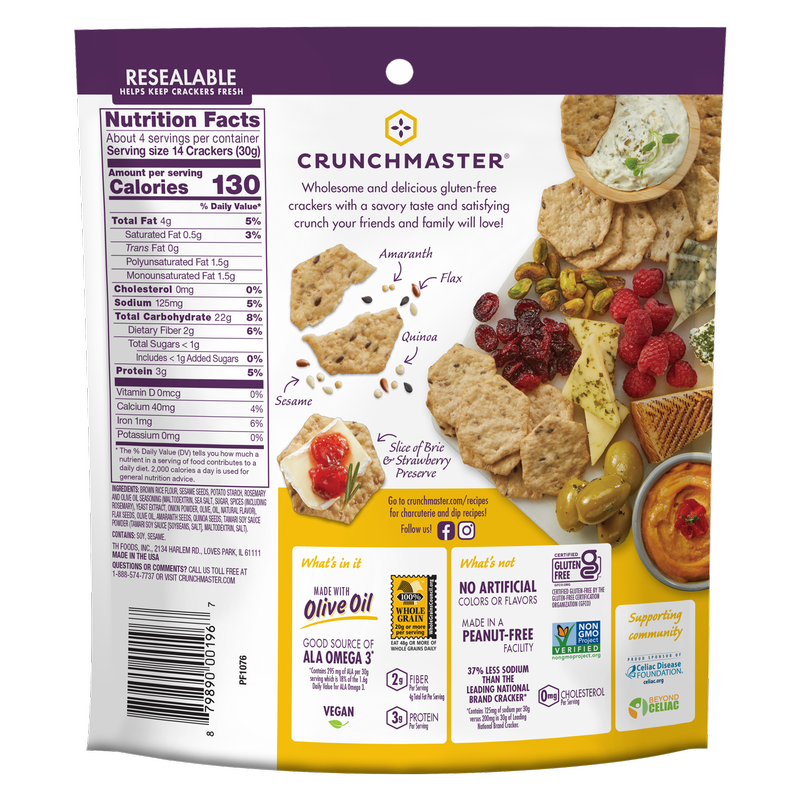 Crunchmaster® Rosemary & Olive Oil Multi-Seed Crackers 4oz
